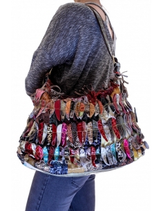 Geantă din piele multicoloră 2