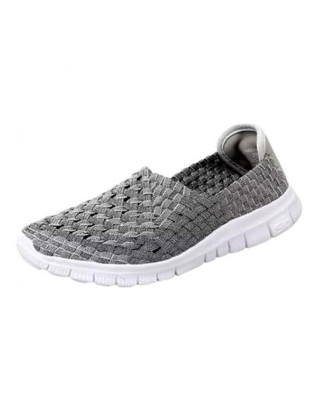 Espadrile elastice gri – Ușoare și comode, mărimi 35-41 model Anca