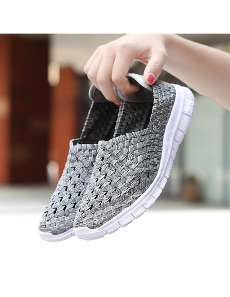 Espadrile elastice gri – Ușoare și comode, mărimi 35-41 model Anca