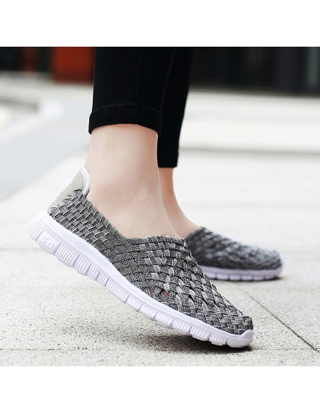 Espadrile elastice gri – Ușoare și comode, mărimi 35-41 model Anca