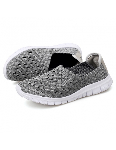 Espadrile elastice gri – Ușoare și comode, mărimi 35-41 model Anca
