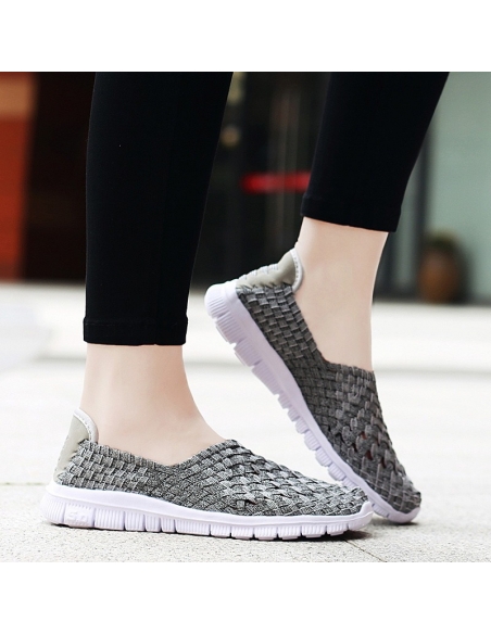 Espadrile elastice gri – Ușoare și comode, mărimi 35-41 model Anca