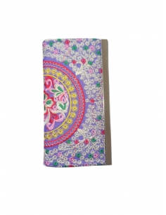 Portofel din material textil brodat mov 2