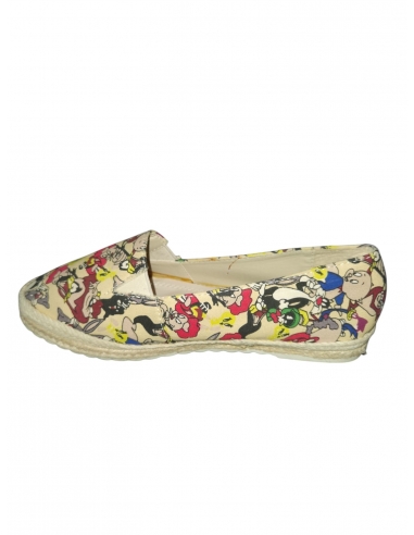 Espadrile damă din material textil cu imprimeu desen animat – casual și confortabil