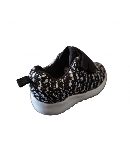 Pantofi sport pentru copii băieți, cu scai, negru-alb