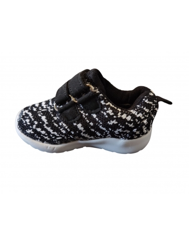 Pantofi sport pentru copii băieți, cu scai, negru-alb