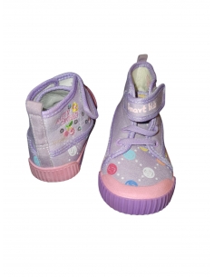 Pantofi sport copii fete – Mov, cu baretă Velcro 2