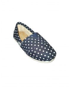 Espadrile copii TOMS, mărimi 25-35, bleumarin cu buline albe 2