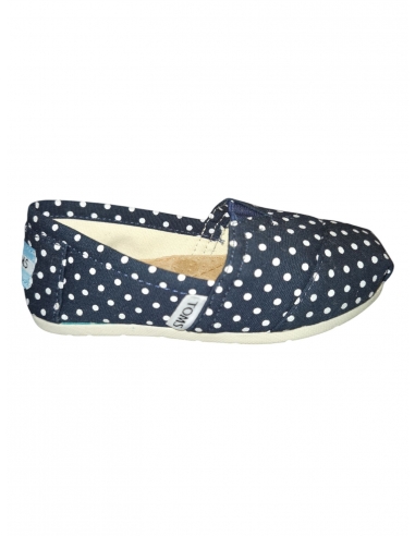 Espadrile copii TOMS, mărimi 25-35, bleumarin cu buline albe