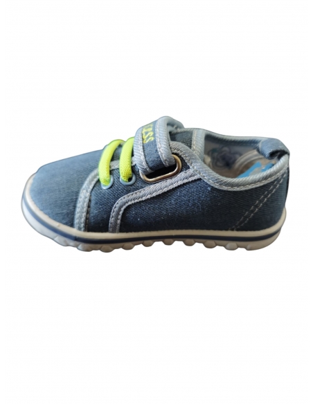 Tenisi pentru Fetițe din Denim cu Broderie Florală și Talpă Decorativă