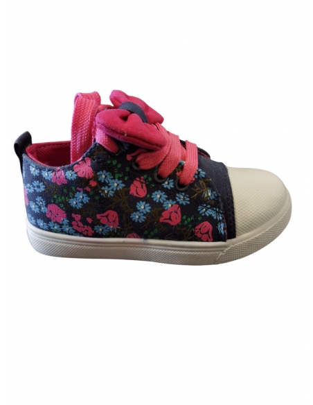 Teniși Copii Fetițe cu Model Floral, Șiret Roz Fundita – Stil Casual