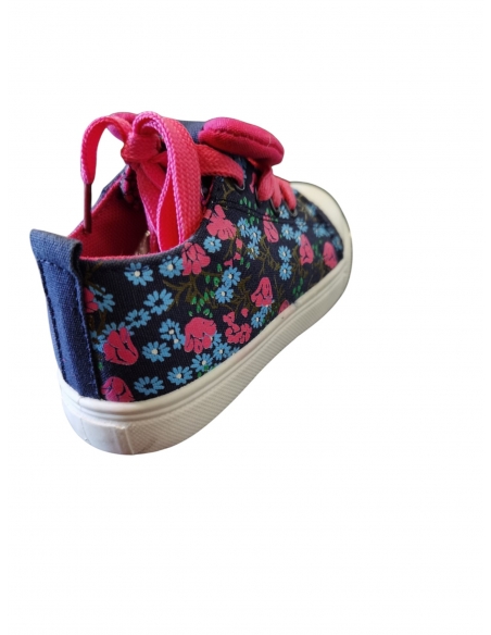 Teniși Copii Fetițe cu Model Floral, Șiret Roz Fundita – Stil Casual