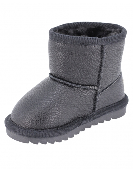 Cizme Copii Tip UGG Black din Piele Ecologică cu Blană Călduroasă – Mărimi 20-35