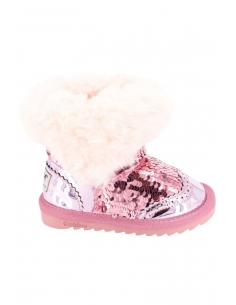 Cizme Copii Tip Ugg Paiete Roz 2