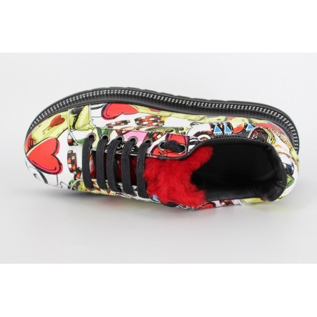 Pantofi dama graffiti red