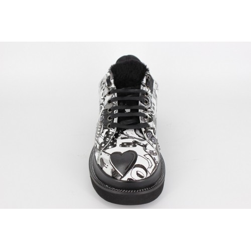Pantofi graffiti alb/negru 2