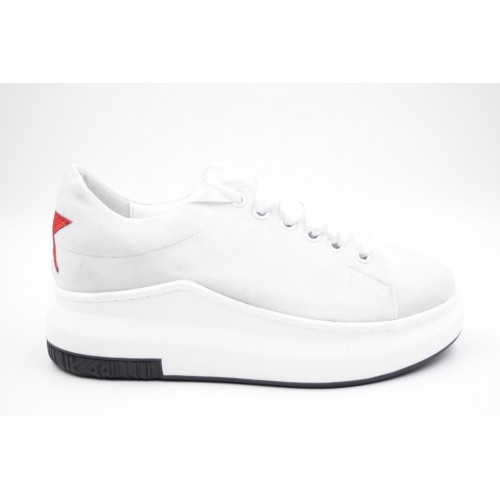 Sneakers dama catifea alb 2