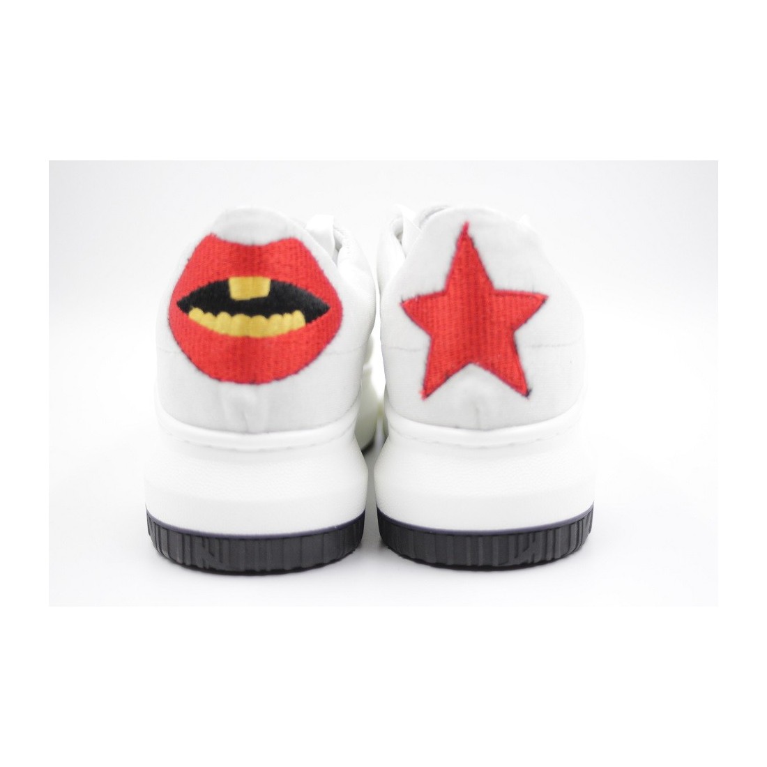Sneakers dama catifea alb