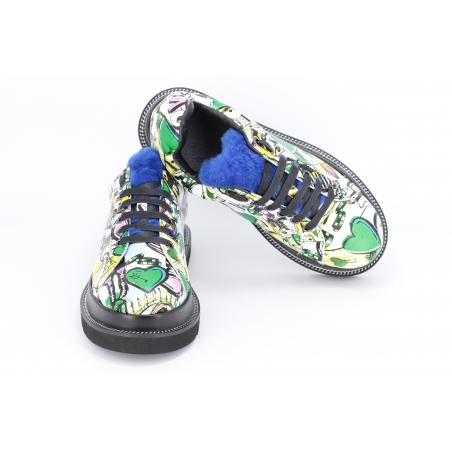 Pantofi graffiti multicolor