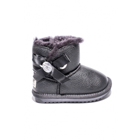 Cizme Fetite Tip Ugg Negru Fundita