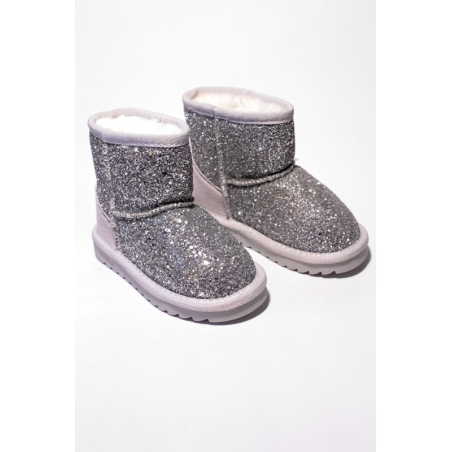 Cizme Copii Tip Ugg Silver Sparkle