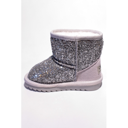 Cizme Copii Tip Ugg Silver Sparkle