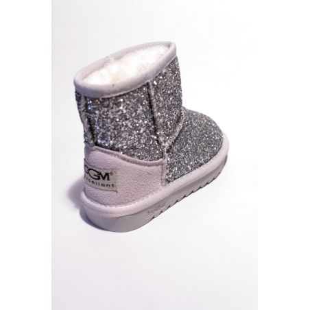 Cizme Copii Tip Ugg Silver Sparkle