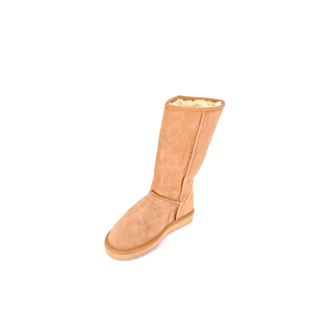 Cizme din piele intoarsa naturala tip ugg bej