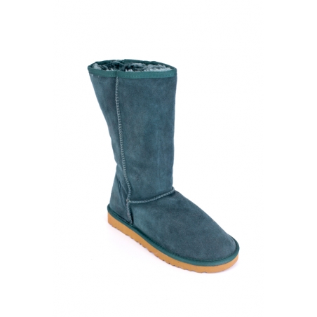 Cizme din piele intoarsa naturala tip ugg verde