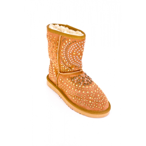 Cizme din piele intoarsa naturala tip ugg capse 2