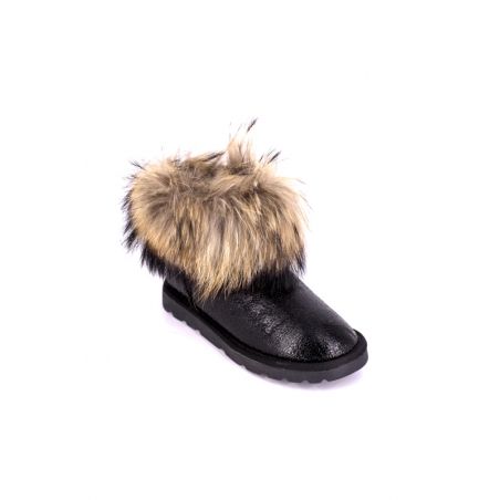 Cizme tip ugg piele naturala negru