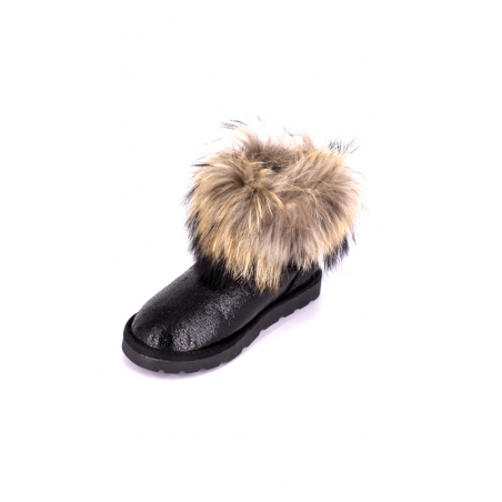 Cizme tip ugg piele naturala negru