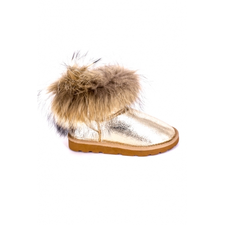 Cizme tip ugg piele naturala gold