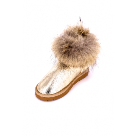 Cizme tip ugg piele naturala gold