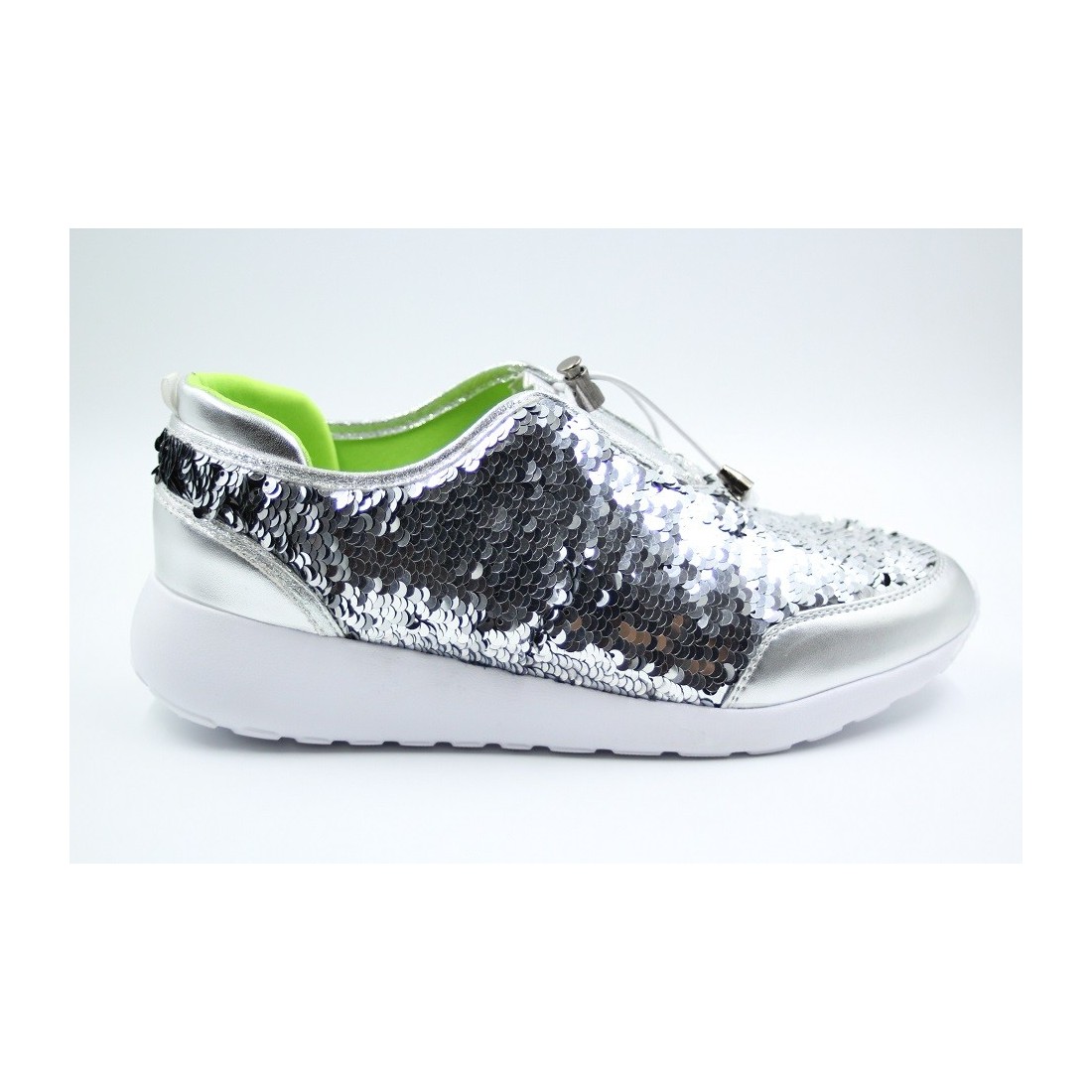 Pantofi sport silver sequins