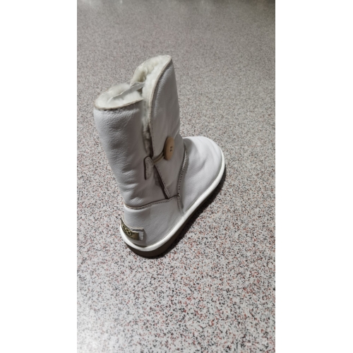 Cizme tip ugg piele naturala alb 2