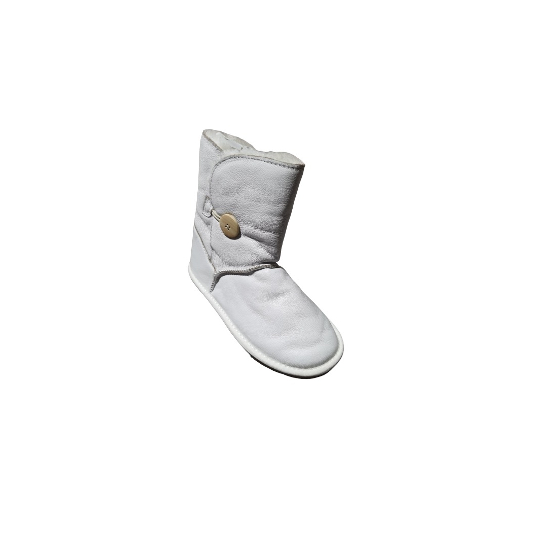 Cizme tip ugg piele naturala alb